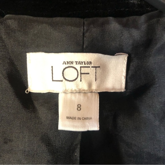 Ann Taylor Loft Black silk velvet semi crop jacket  3/4 sleeve  size 6 - Picture 4 of 10